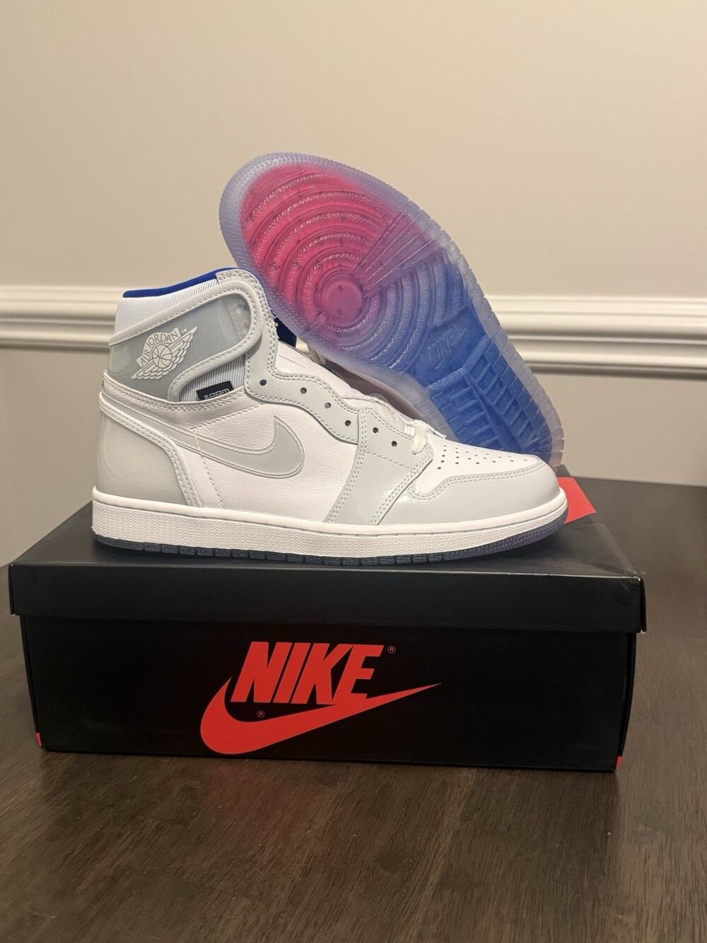 Jordan 1 Retro Zoom White Racer Blue Size 10m New